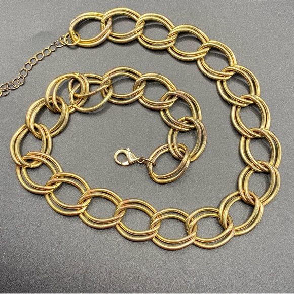 Vintage Goldtone Double Link Chain Necklace - Picture 1 of 5